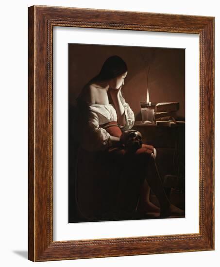 The Magdalen with the Smoking Flame, c.1638-40-Georges de la Tour-Framed Giclee Print