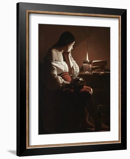 The Magdalen with the Smoking Flame, c.1638-40-Georges de la Tour-Framed Giclee Print