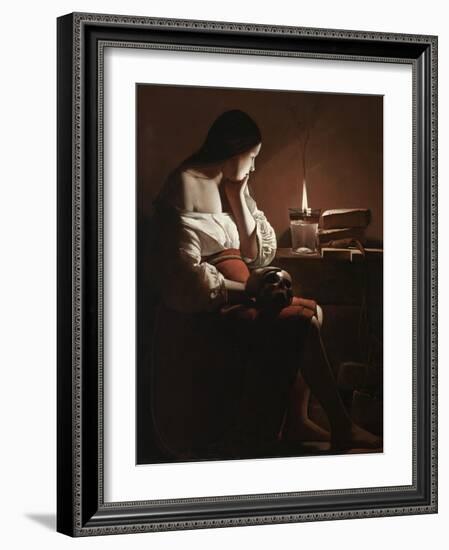 The Magdalen with the Smoking Flame, c.1638-40-Georges de la Tour-Framed Giclee Print