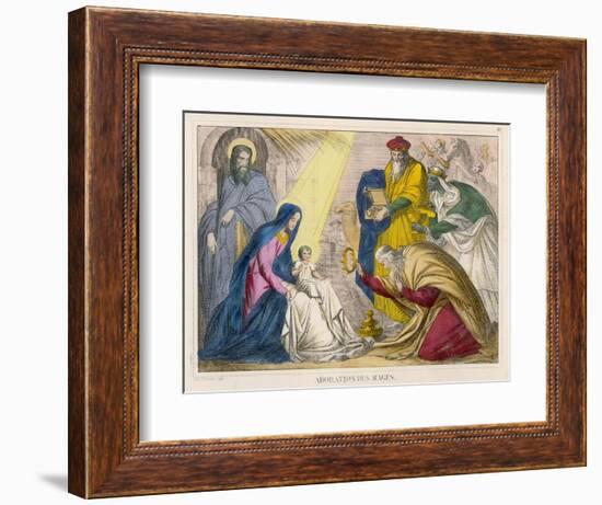 The Magi Present the Young Jesus with the Birthday Gifts They Have Brought Him-null-Framed Art Print