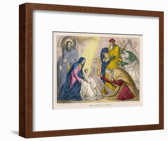 The Magi Present the Young Jesus with the Birthday Gifts They Have Brought Him-null-Framed Art Print