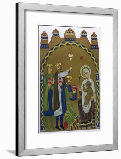 The Magi Reach Jesus's Birthplace Conveniently Signposted by a Star-null-Framed Art Print