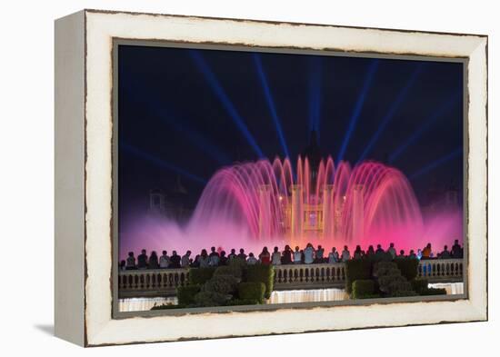 The Magic Fountain Light Show in Front of the National Palace, Barcelona.-Jon Hicks-Framed Premier Image Canvas