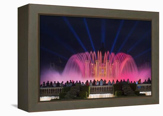 The Magic Fountain Light Show in Front of the National Palace, Barcelona.-Jon Hicks-Framed Premier Image Canvas