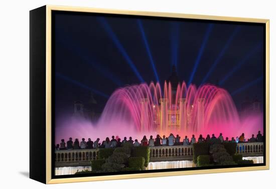 The Magic Fountain Light Show in Front of the National Palace, Barcelona.-Jon Hicks-Framed Premier Image Canvas