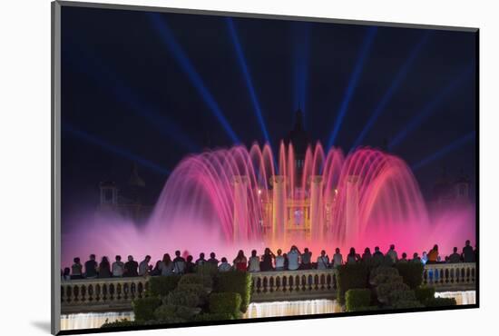 The Magic Fountain Light Show in Front of the National Palace, Barcelona.-Jon Hicks-Mounted Photographic Print