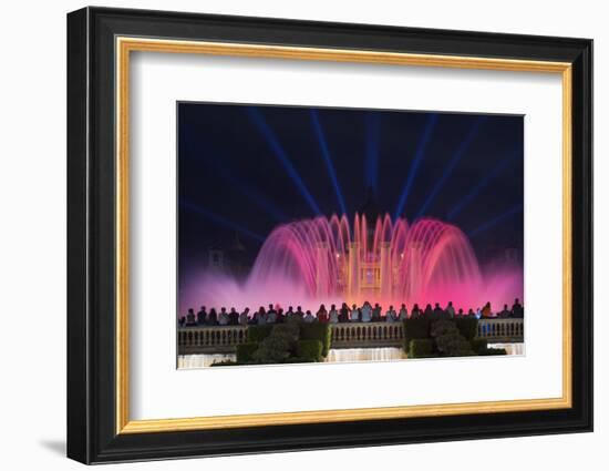 The Magic Fountain Light Show in Front of the National Palace, Barcelona.-Jon Hicks-Framed Photographic Print