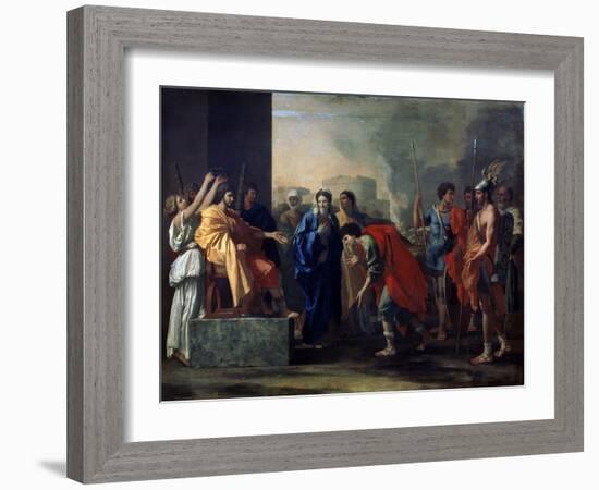 The Magnanimity of Scipio Africanus, 1640-Nicolas Poussin-Framed Giclee Print