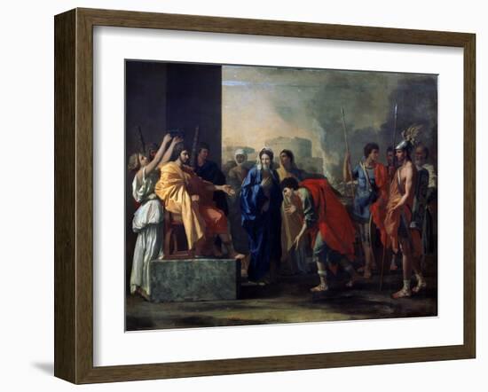 The Magnanimity of Scipio Africanus, 1640-Nicolas Poussin-Framed Giclee Print