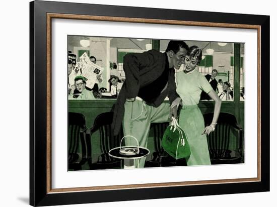 The Magnificent Phoney  - Saturday Evening Post "Leading Ladies", June 18, 1955 pg.p42-Robert Meyers-Framed Giclee Print