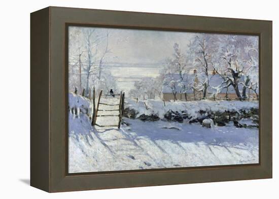 The Magpie, 1869-Claude Monet-Framed Premier Image Canvas