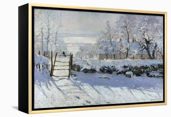 The Magpie, 1869-Claude Monet-Framed Premier Image Canvas