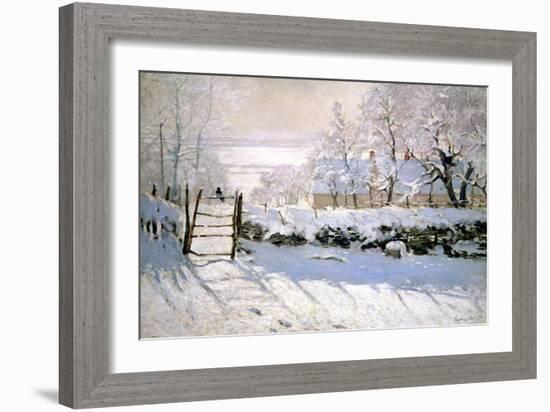 The Magpie, 1869-Claude Monet-Framed Premium Giclee Print