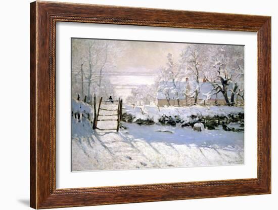 The Magpie, 1869-Claude Monet-Framed Premium Giclee Print