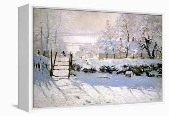 The Magpie, 1869-Claude Monet-Framed Premier Image Canvas