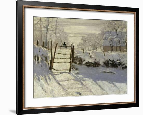 The Magpie, c.1869-Claude Monet-Framed Giclee Print