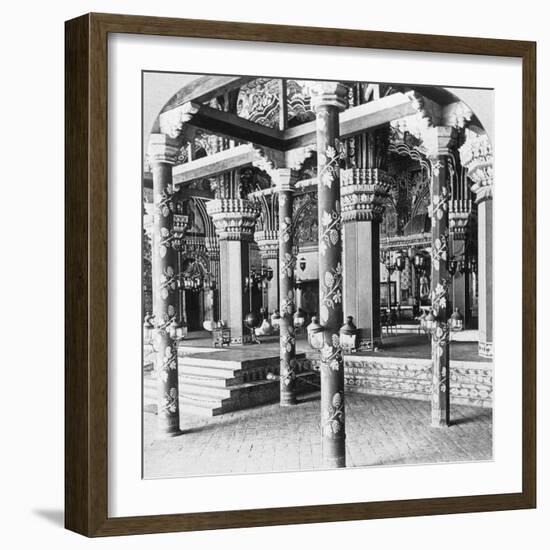 The Mahratta Durbar Hall, Palace of the Princess of Tanjore, Tanjore (Thanjavu), India, 1901-BL Singley-Framed Photographic Print