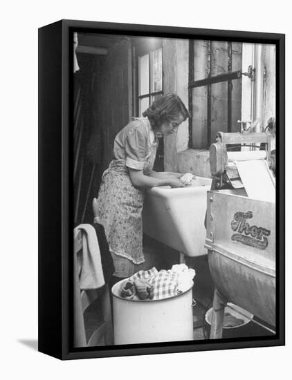 The Maid Doing the Family's Weekly Laundry-Nina Leen-Framed Premier Image Canvas