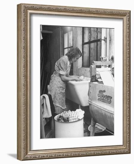 The Maid Doing the Family's Weekly Laundry-Nina Leen-Framed Photographic Print