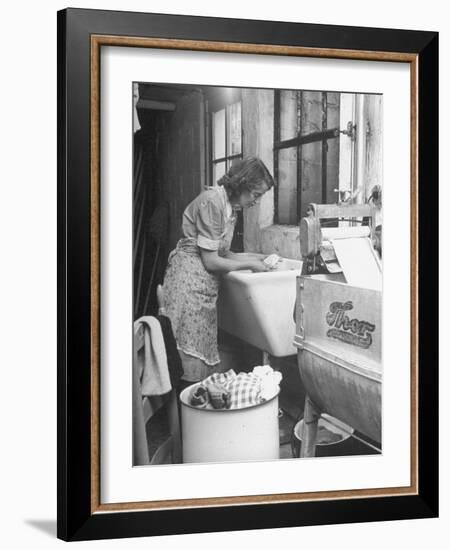 The Maid Doing the Family's Weekly Laundry-Nina Leen-Framed Photographic Print