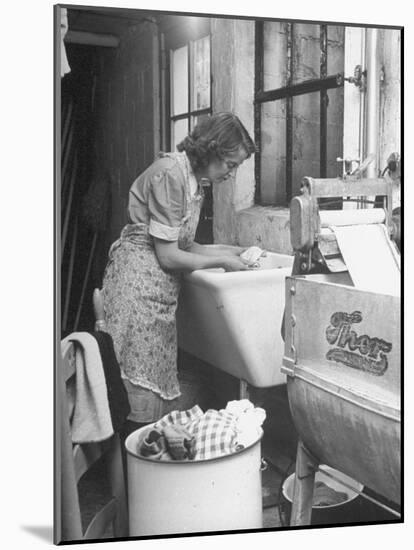 The Maid Doing the Family's Weekly Laundry-Nina Leen-Mounted Photographic Print