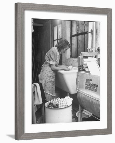 The Maid Doing the Family's Weekly Laundry-Nina Leen-Framed Photographic Print