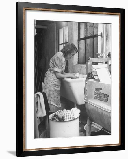 The Maid Doing the Family's Weekly Laundry-Nina Leen-Framed Photographic Print
