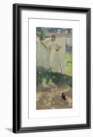 The Maid was in the Garden Hanging out the Clothes-Sir John Lavery-Framed Premium Giclee Print