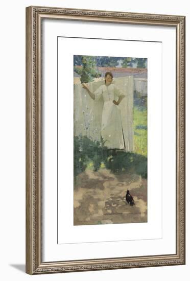 The Maid was in the Garden Hanging out the Clothes-Sir John Lavery-Framed Premium Giclee Print