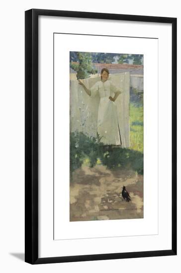 The Maid was in the Garden Hanging out the Clothes-Sir John Lavery-Framed Premium Giclee Print