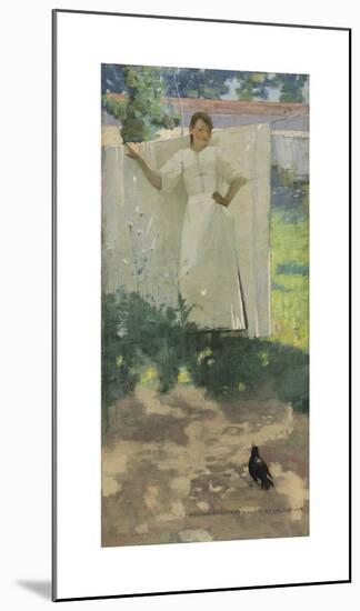 The Maid was in the Garden Hanging out the Clothes-Sir John Lavery-Mounted Premium Giclee Print