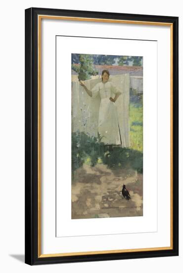 The Maid was in the Garden Hanging out the Clothes-Sir John Lavery-Framed Premium Giclee Print