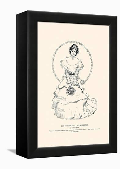 The Maiden And the Mistletoe-Charles Dana Gibson-Framed Stretched Canvas