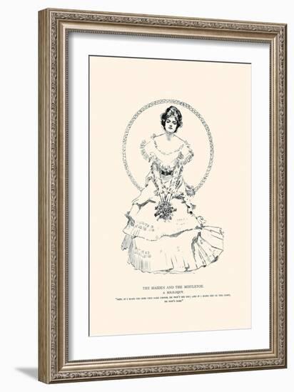 The Maiden And the Mistletoe-Charles Dana Gibson-Framed Art Print