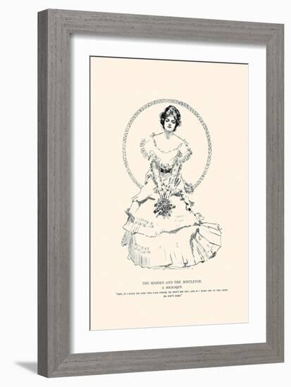 The Maiden And the Mistletoe-Charles Dana Gibson-Framed Art Print