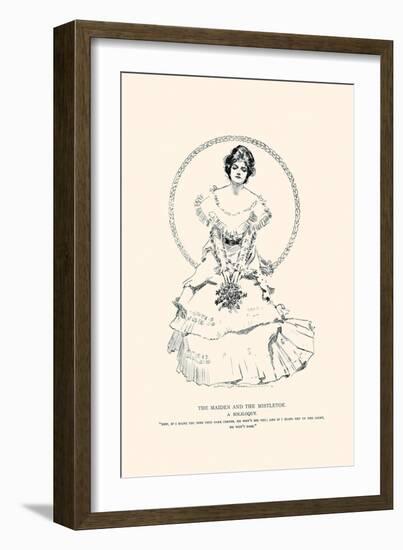 The Maiden And the Mistletoe-Charles Dana Gibson-Framed Art Print