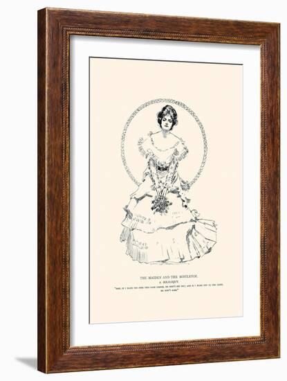 The Maiden And the Mistletoe-Charles Dana Gibson-Framed Art Print