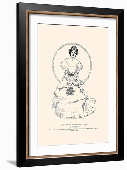 The Maiden And the Mistletoe-Charles Dana Gibson-Framed Art Print