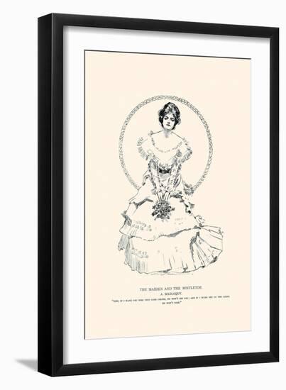 The Maiden And the Mistletoe-Charles Dana Gibson-Framed Art Print