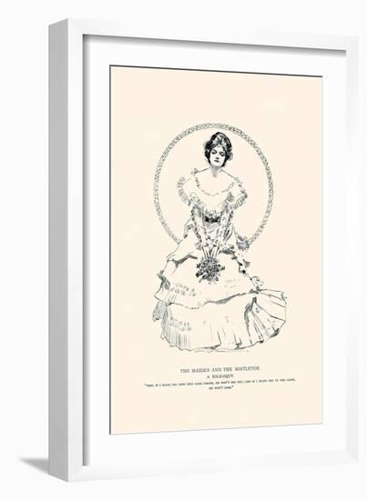 The Maiden And the Mistletoe-Charles Dana Gibson-Framed Art Print