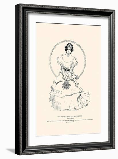 The Maiden And the Mistletoe-Charles Dana Gibson-Framed Art Print