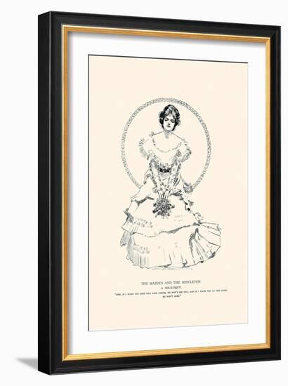 The Maiden And the Mistletoe-Charles Dana Gibson-Framed Art Print