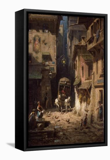 The Mail Coach, C. 1880-Carl Spitzweg-Framed Premier Image Canvas