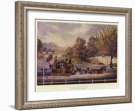 The Mail Coach in a Flood-James Pollard-Framed Giclee Print