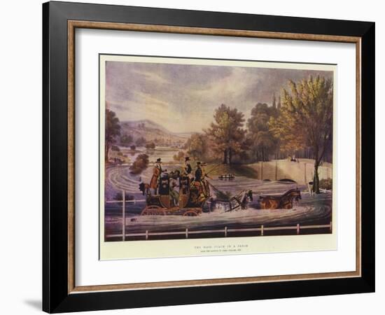 The Mail Coach in a Flood-James Pollard-Framed Giclee Print