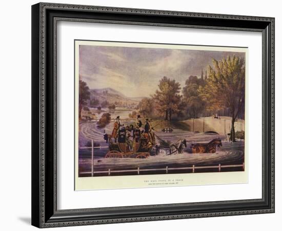 The Mail Coach in a Flood-James Pollard-Framed Giclee Print