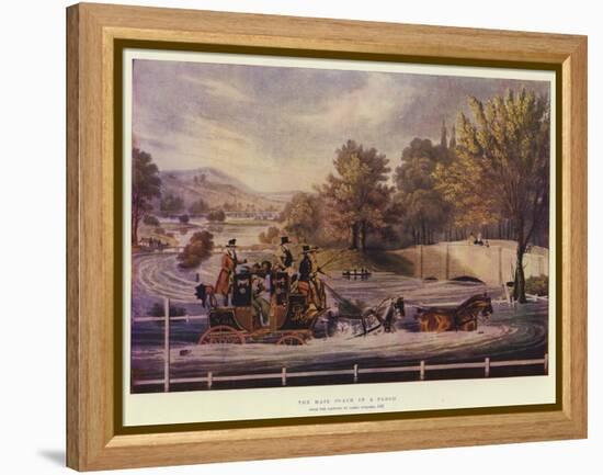 The Mail Coach in a Flood-James Pollard-Framed Premier Image Canvas