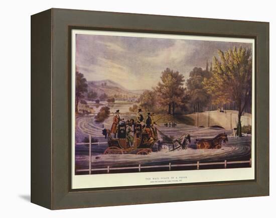 The Mail Coach in a Flood-James Pollard-Framed Premier Image Canvas