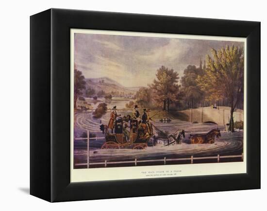 The Mail Coach in a Flood-James Pollard-Framed Premier Image Canvas