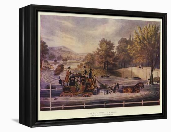 The Mail Coach in a Flood-James Pollard-Framed Premier Image Canvas